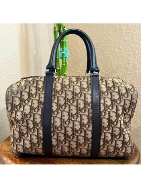 CHRISTIAN DIOR VINTAGE BROWN MONOGRAM TROTTER HANDBAG